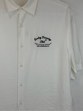 Zara Men's Embroidered Flowy Shirt  White Size  S